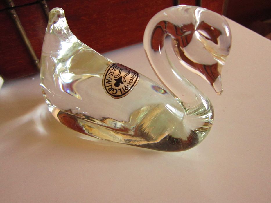 cadou deosebit rar Lebada Pilgrim Hand Blown Glass 1960