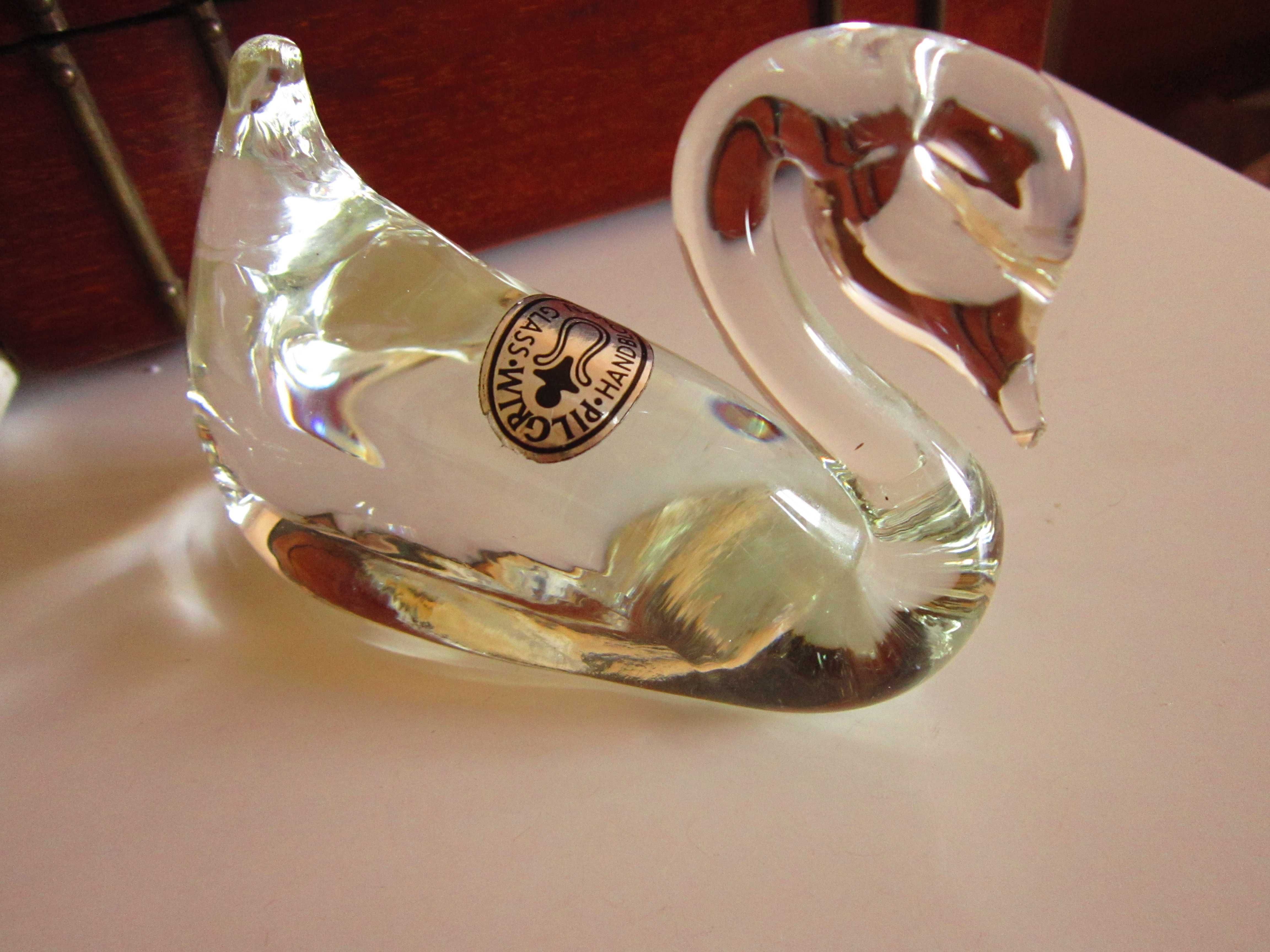 cadou rar Lebada Pilgrim Hand Blown Glass arta sticla  suflata anii'60