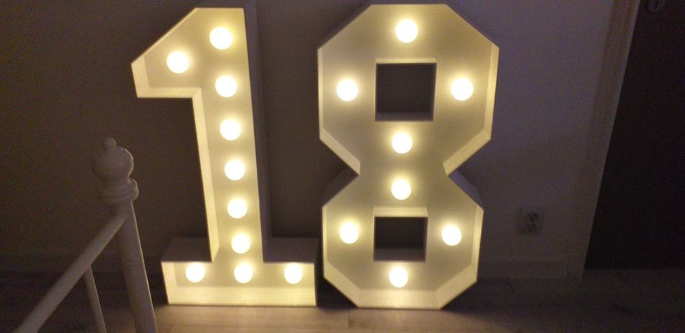 Cifra volumetrica aniversare majorat petreceri 18 led