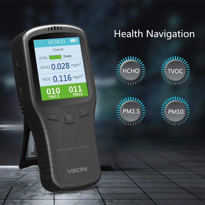 Aparat de masurat calitatea aerului: PM2.5 / PM10 / TVOC / HCHO