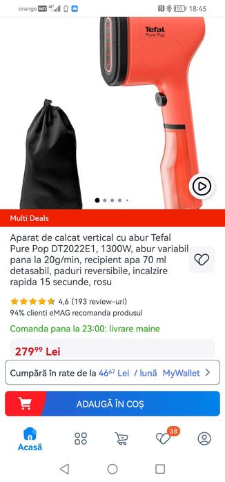 Aparat de calcat vertical cu abur Tefal