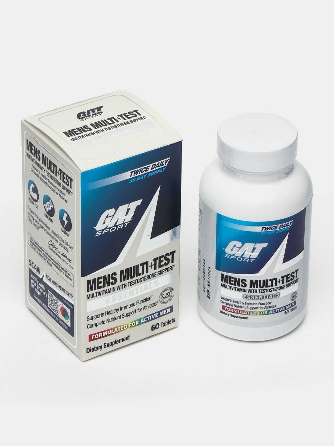 GAT Mens Multi+Test Бустер тестестерона и мега заряд витаминов ! 60т