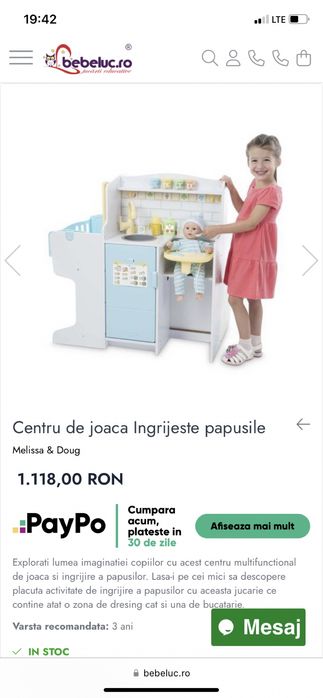 Centru de joaca ingrijire papusi