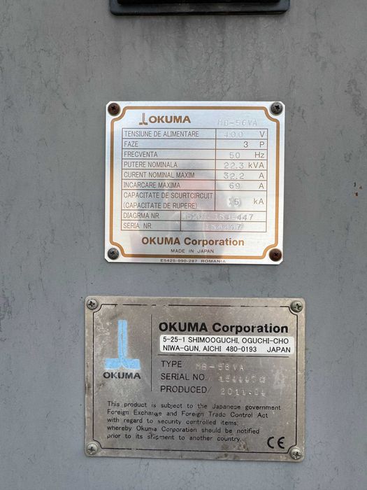 centru cu comanda numerica CNC Okuma MB56VA