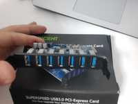 USB 3,0 адаптер расширения PCI-E 7 портов USB