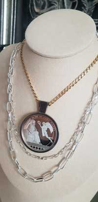 Сребърни бижута медальон с монета подходящ и за  подарък уникат