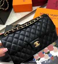 Geanta piele naturala 100% Chanel Jumbo,cutie,factura,card,saculet