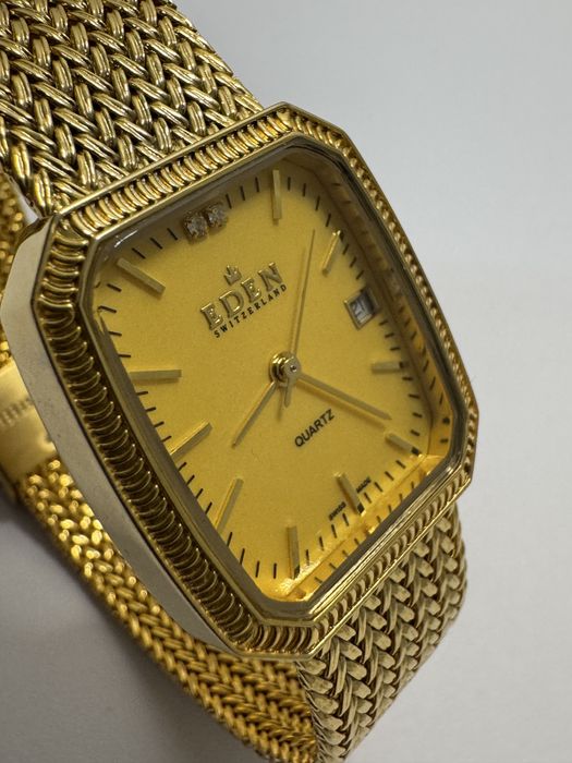 Ceas dama, Eden Switzerland. Swiss made ronda. Placat aur