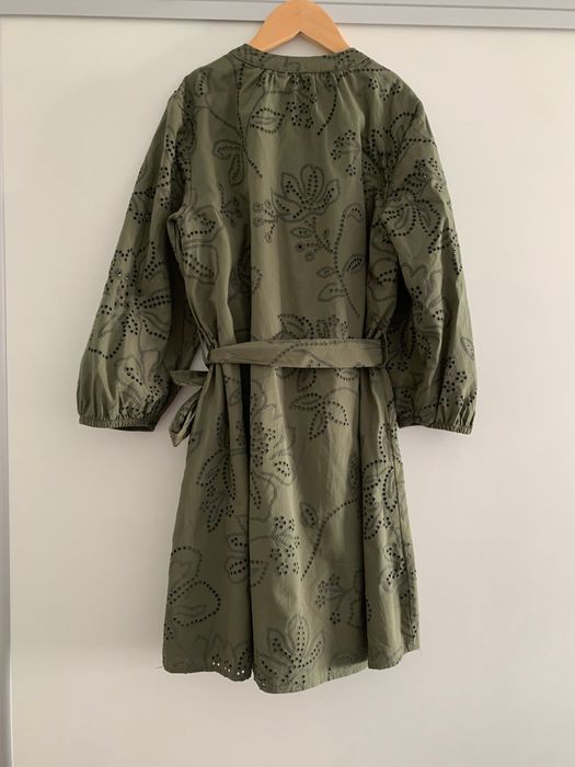 Rochie Zara cu broderie, marime S, khaki