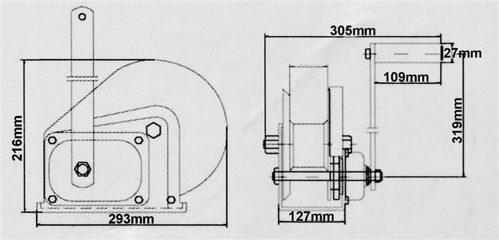 Troliu cu manivela 2250 kg ,KP/BS3014 KRF