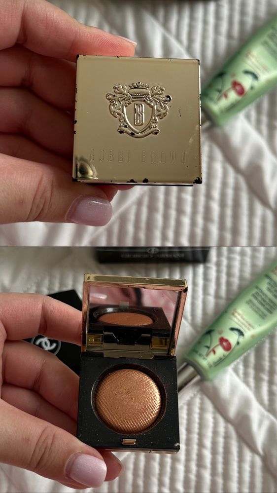 Тон Giorgio Armani/Erborian, румяна Chanel, спаркл Bobbi Brown,