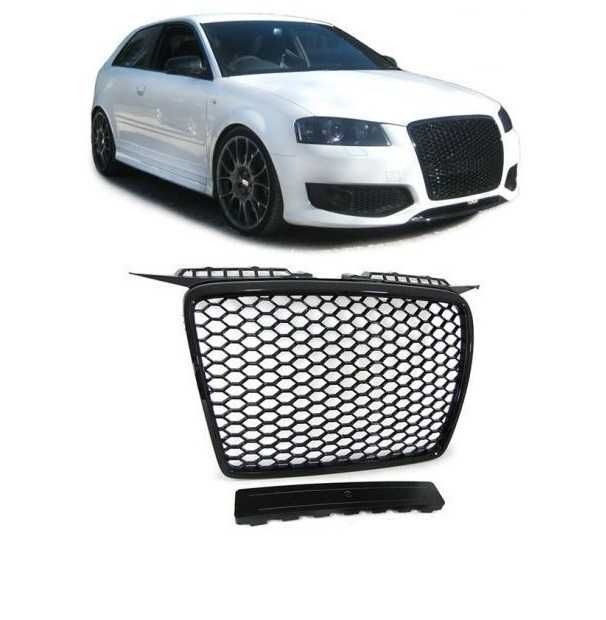 Grila fagure AUDI A3 8P (05-08) LOOK RS3 negru lucios