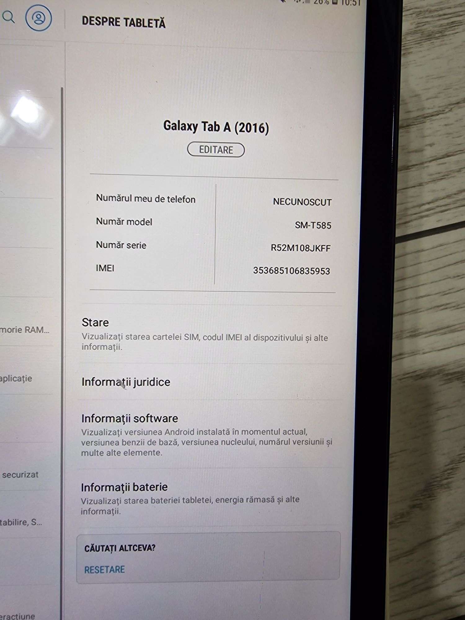 Vand Tableta Samsung A6 SM-T585 Stare Foarte Buna