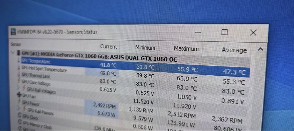 NVIDIA GeForce Asus GTX 1060 6GB White Dual Fan