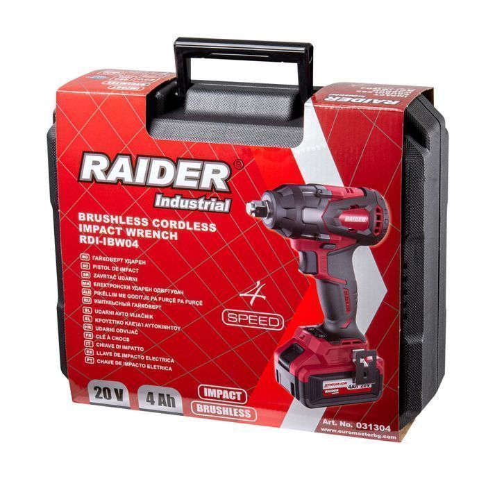 Pistol de impact 1/2 480nm cu acumulator 20v 4ah raider