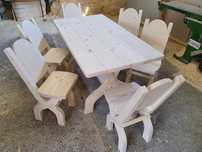 Masa cu scaune si banci / set mobilier rustic 6 persoane. MESE TERASA