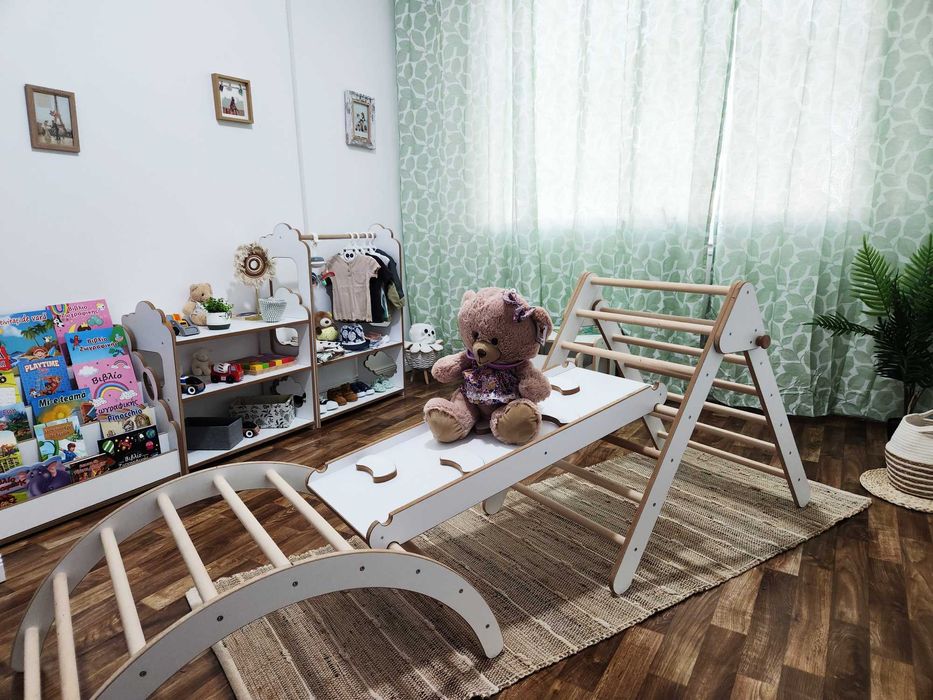 Montessori Triunghi Pikler de catarare +rampa+ semicerc pickler+ perna