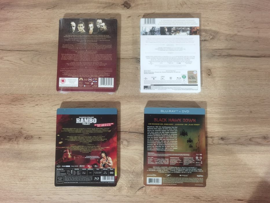 Filme bluray steelbook The Godfather Gladiator Rambo Black Hawk Down