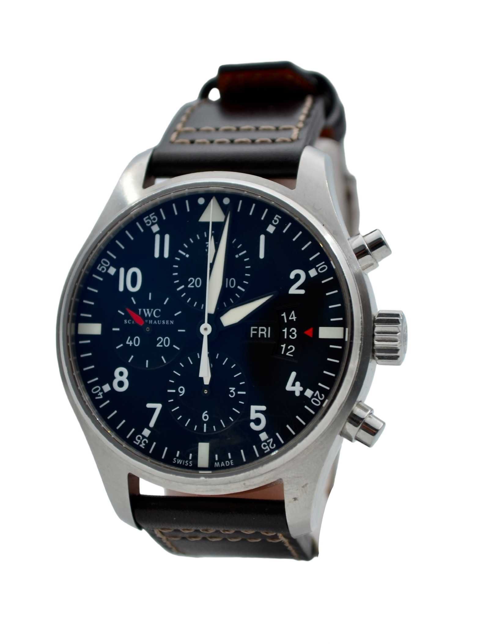 Ceas IWC Pilot Chronograph 43mm Steel Automatic Black Ref: IW377701