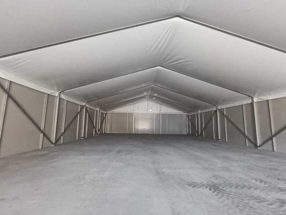 Cort depozitare, structură din aluminiu, pereți înalte