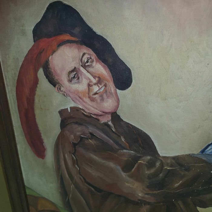 Стара картина маслени бои Репродукция на  Джудит Лейстър,