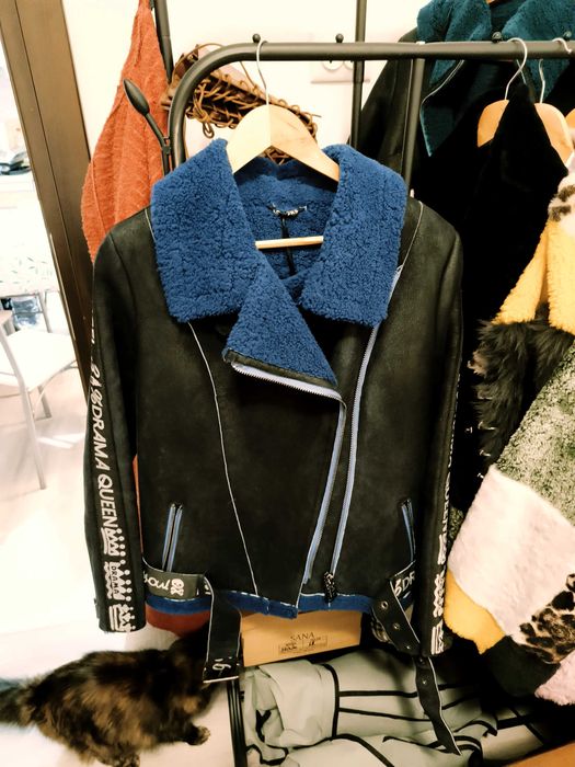 Geaca de piele, Palton din piele naturala de oaie, nou,