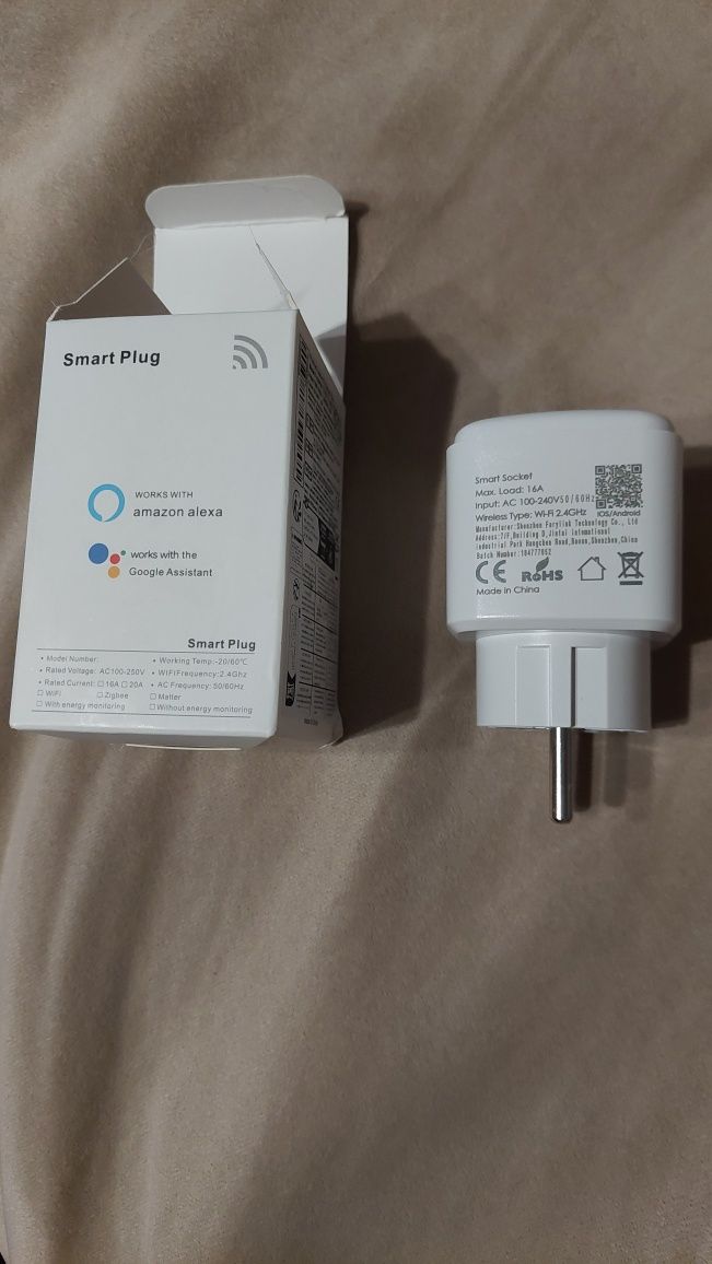 Смарт WiFi контакт 16A щепсел