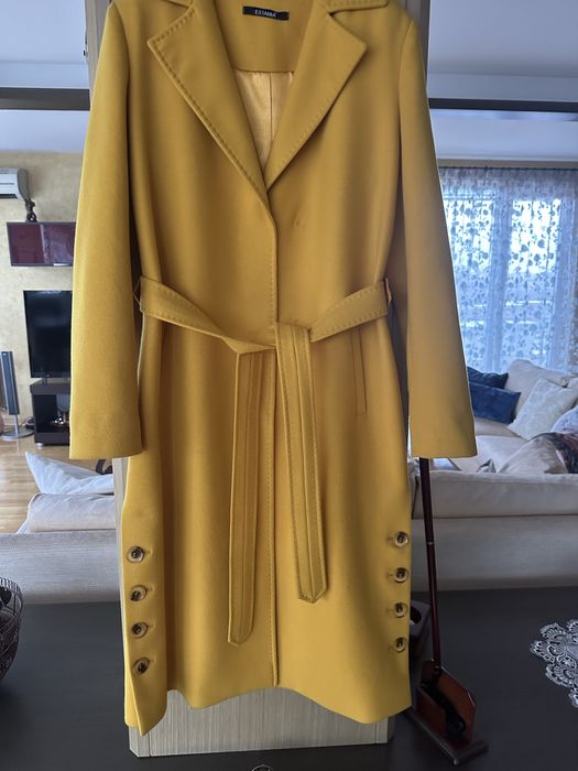 Жълто палто с кашмир