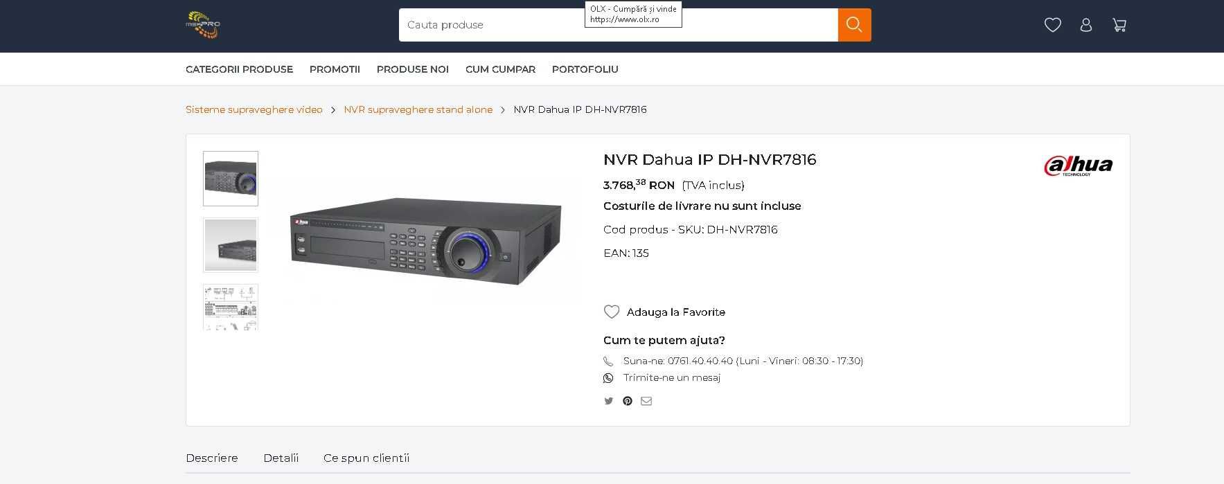 Nvr Dahua nvr7816 Profesional