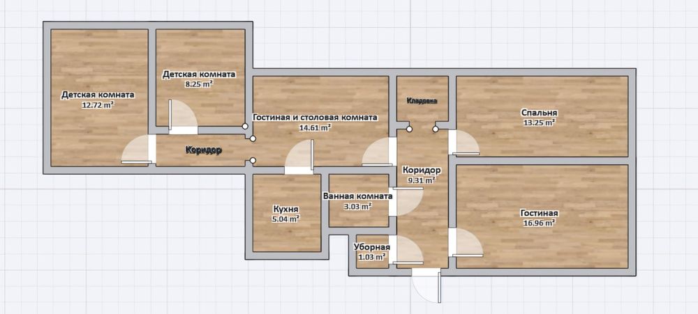 Продается 3х комнатная квартира, 75м²