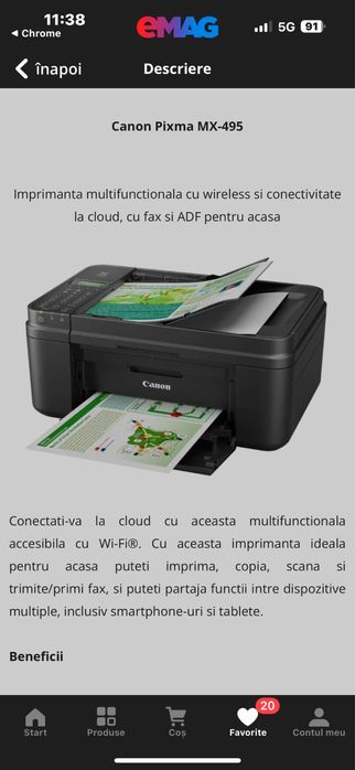 Vand imprimanta multifunctionala mx 495