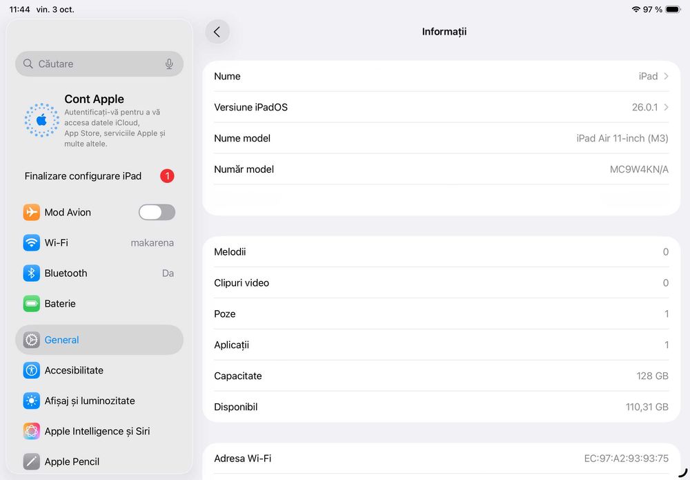 iPad Air 11 M3 2025 128gb Wi-Fi