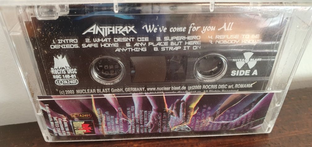 Caseta audio sigilata trash metal Anthrax  We've come fou you All 2003