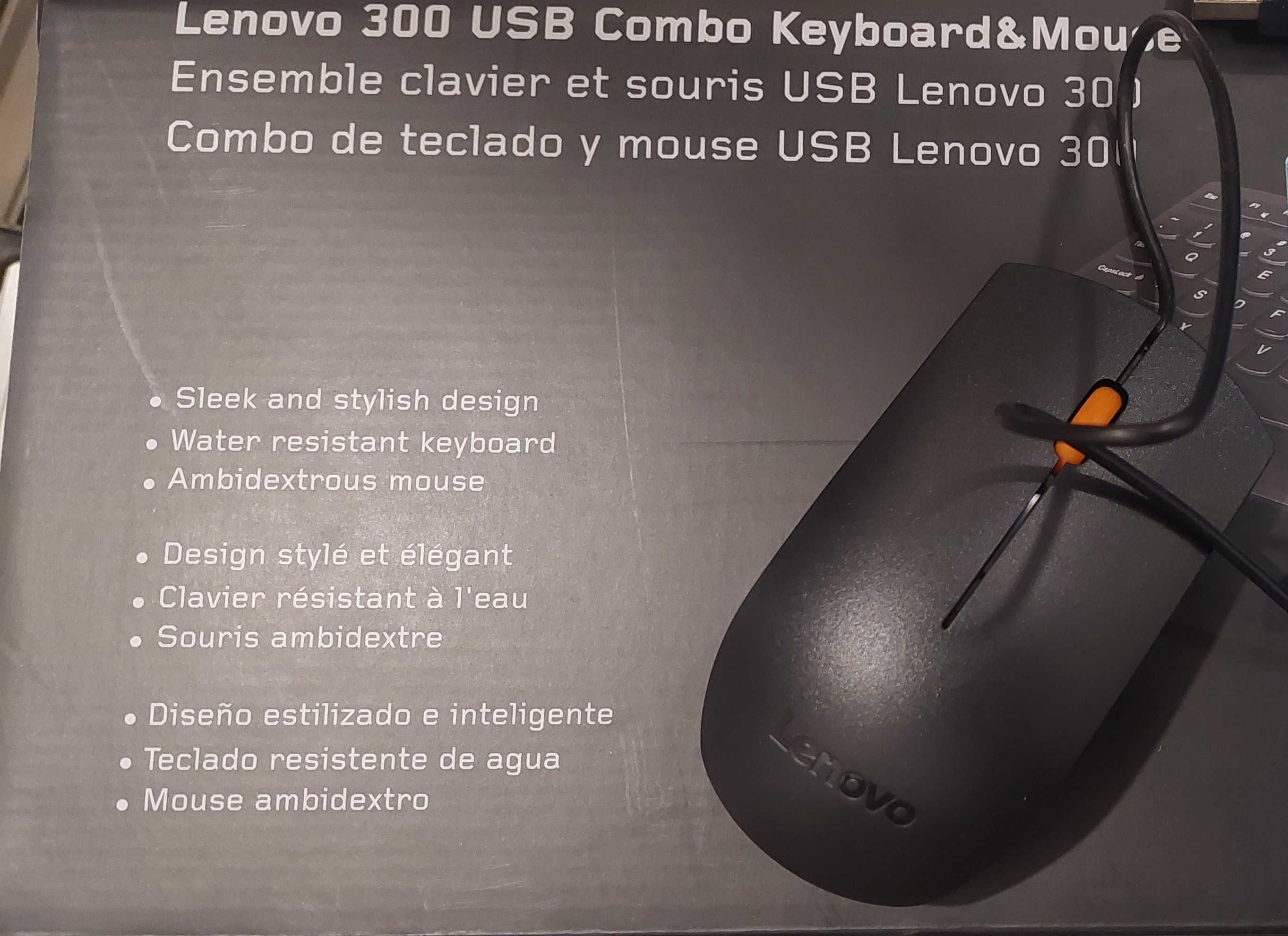 Mouse optic Lenovo 300, Negru