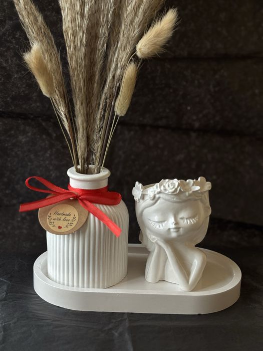 Гипсовые вазы и статуэтки для интерьера |Подарочный Набор