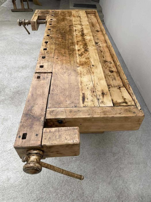 Banc de tamplarie /Banc de lucru rustic / Masa de lucru vechi din lemn