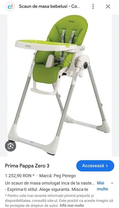 Scaun masa copii Peg Perego Pappa Zero 3