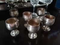 Set pahare argintate lucrate manual