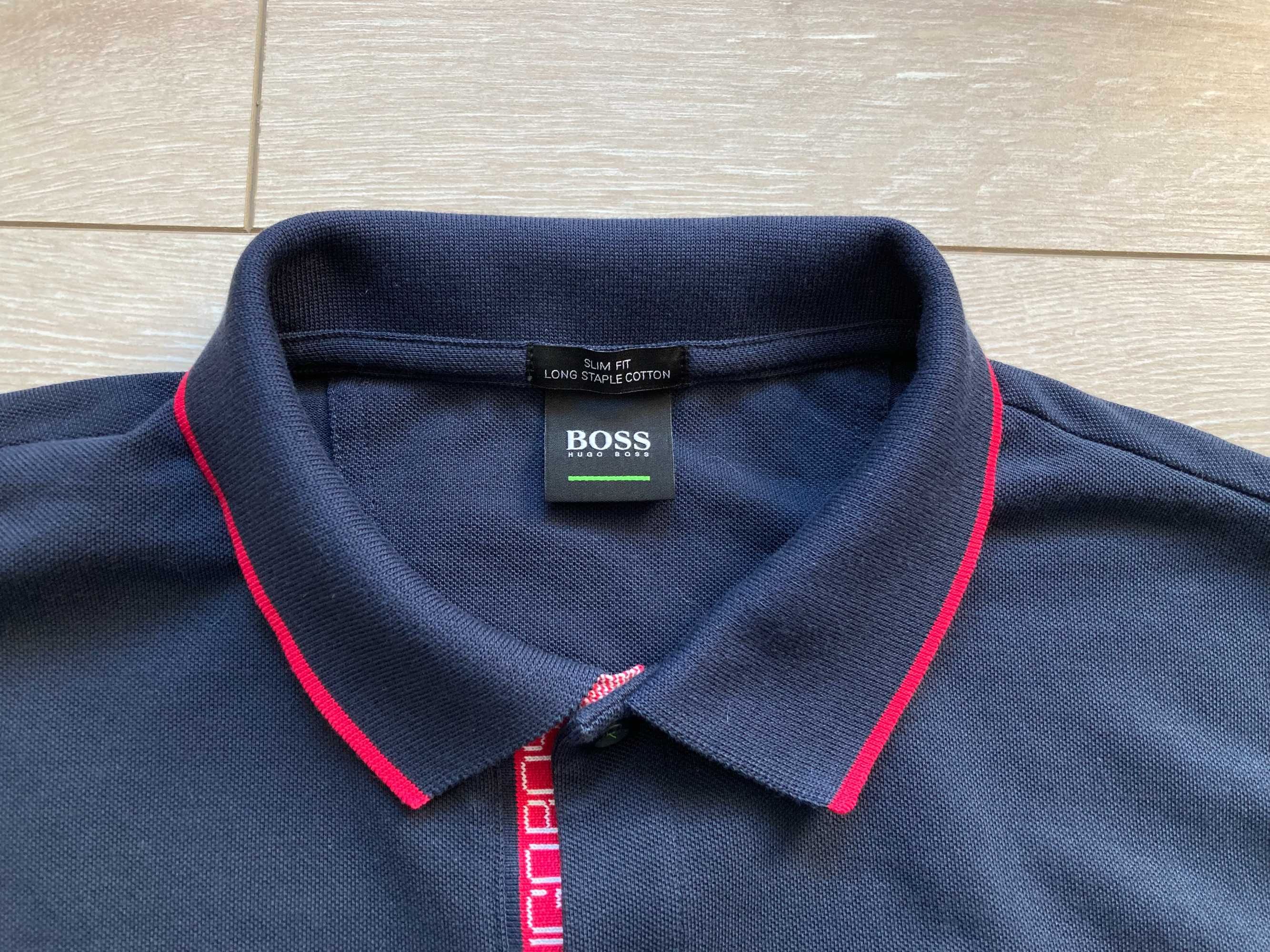 Hugo Boss Green Long Staple Cotton мъжка тениска размер M Slim Fit