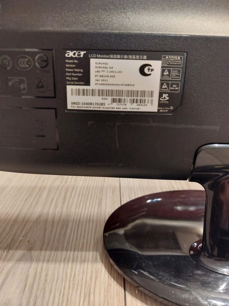 Vand Monitor Led Acer s191HQLbd 19"