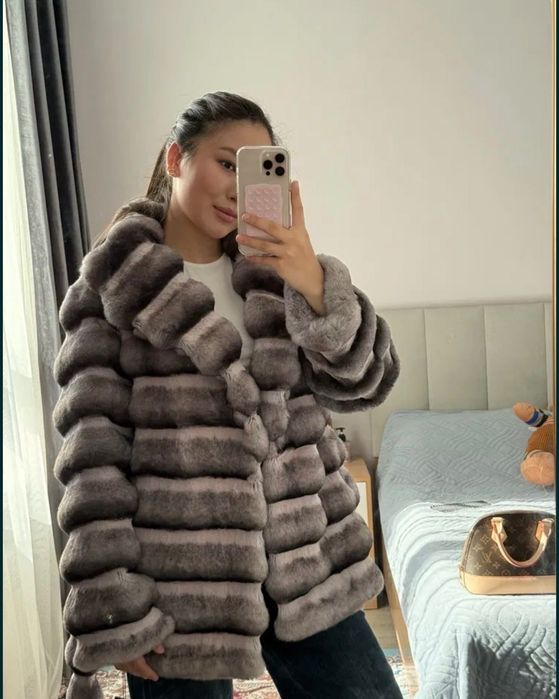 ЭКО шуба из шиншиллы