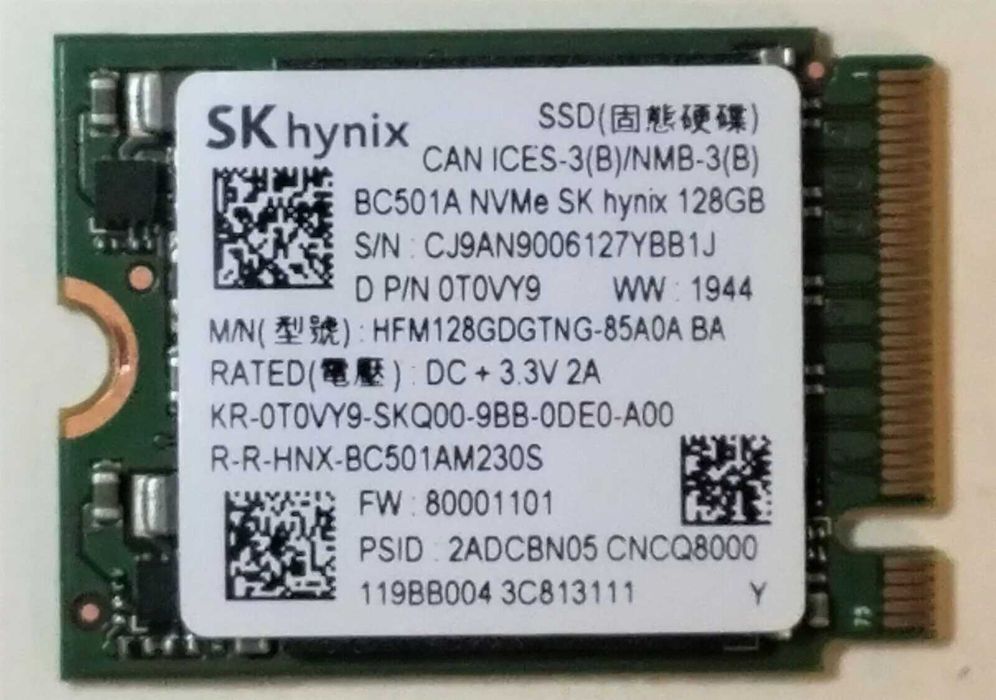 SSD Hynix NVMe 128gb