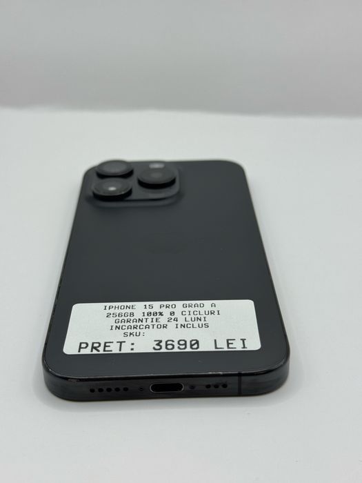 Iphone 15 Pro 256GB 100% Grad A Garantie Rate - zonemag.ro