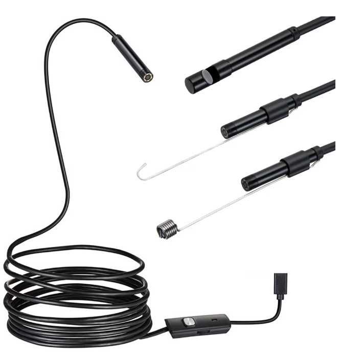 Endoscop camera de inspectie, IP67, 6 LEDuri Android, iPhone, Cablu 5M