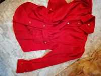 Червена вталена модерна блуза в червено
