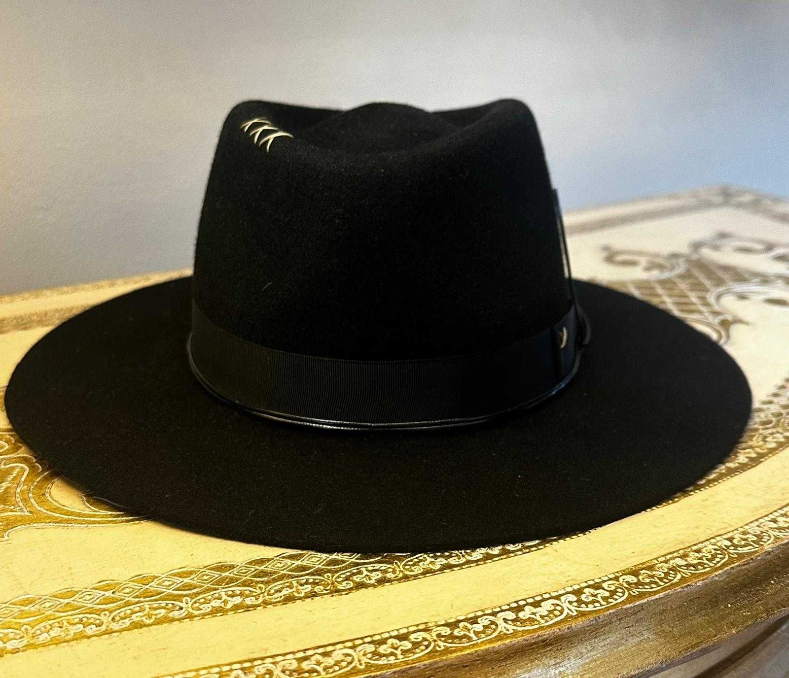 Palarie Unisex Neagra Fedora din Lana Dadarlat