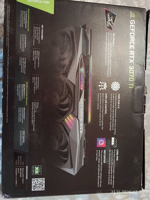 Видеокарта RTX 3070Ti 8GB MSI Gaming X Trio