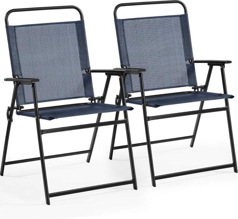 Set 2 scaune gradina pliante, cadru metal |S 592847 Navy Blue(2pcs)