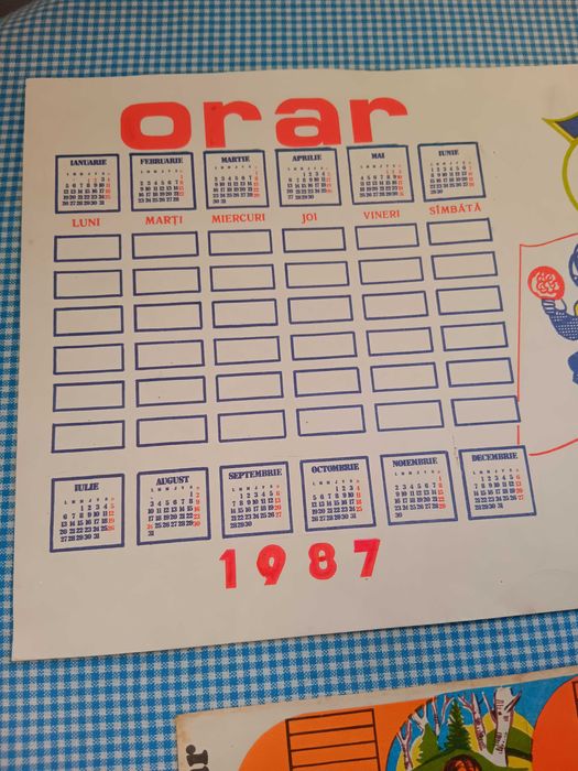 Orar scolar de pionier, vechi de colectie ,Perioada comunista RSR