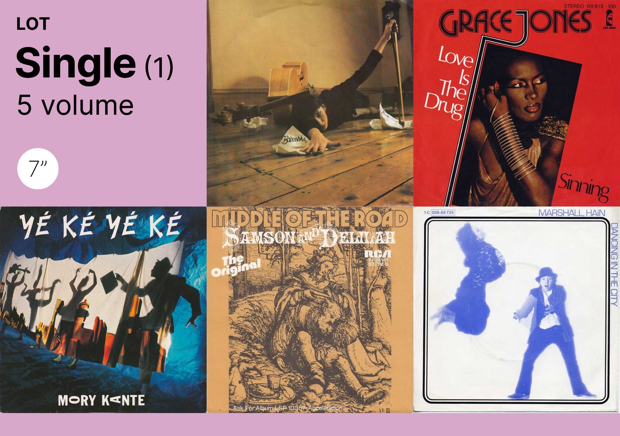 Lot discuri vinil Single 7": Kate Bush, Grace Jones, Mory Kante sa